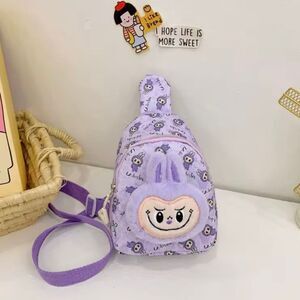 Labubu The Monsters Purple Theme Fuzzy Mini Bookbag Character Kawaii